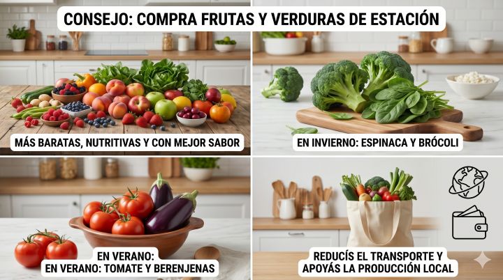 Imagen ilustrativa de: Compra frutas y verduras de estación